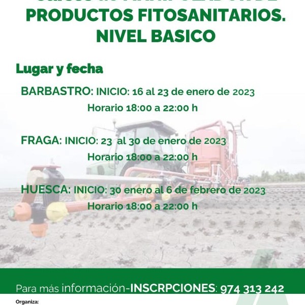 Cursos de MANIPULADOR DE PRODUCTOS FITOSANITARIOS. NIVEL BÁSICO