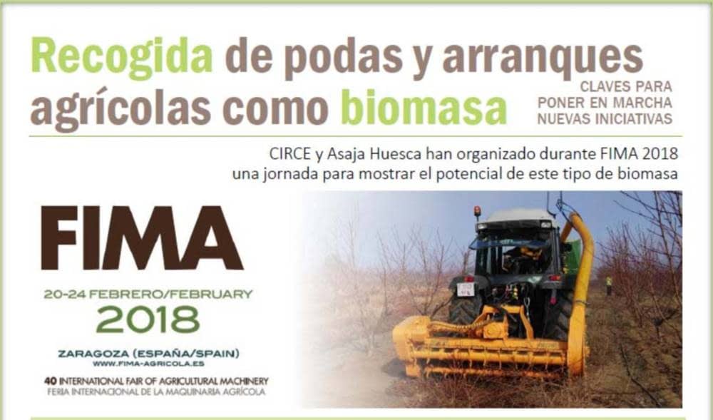 CIRCE y ASAJA Huesca en FIMA: biomasa de podas y arranques agrícolas